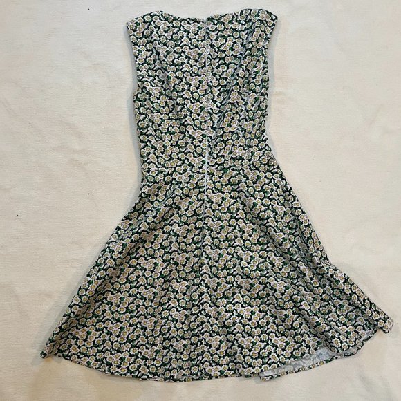 French Connection Boat Neck Fit & Flare Dress with Daisy Pattern - Picture 2 of 3